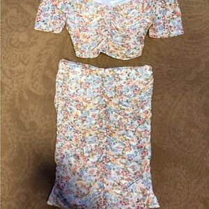 Haute Monde Floral Mesh Two-Piece Set